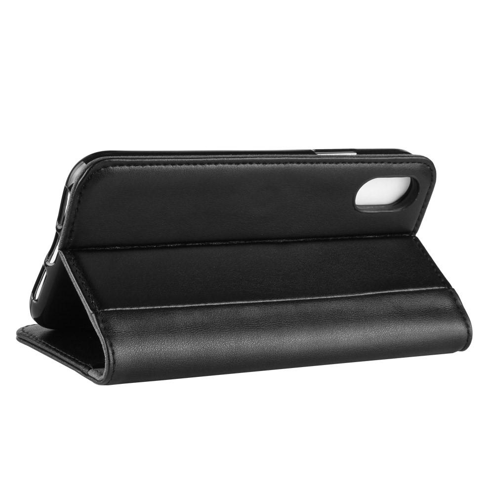 iPhone XR Plånboksfodral i Äkta Läder, svart