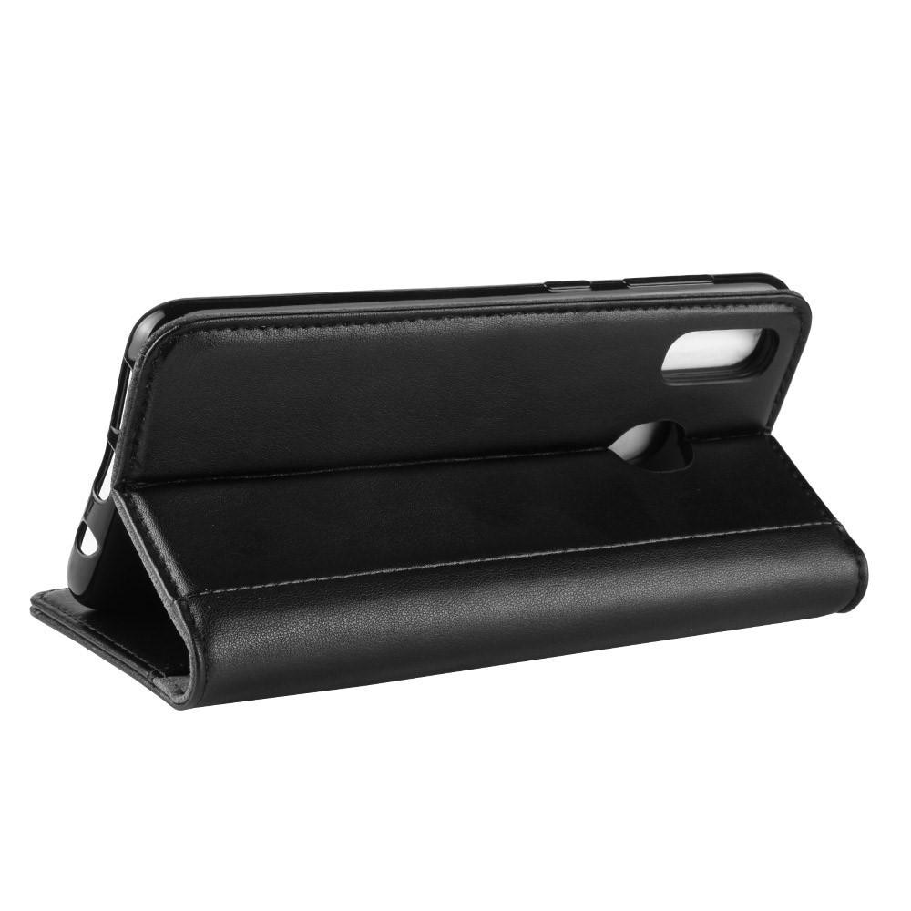 Samsung Galaxy A40 Plånboksfodral i Äkta Läder, svart