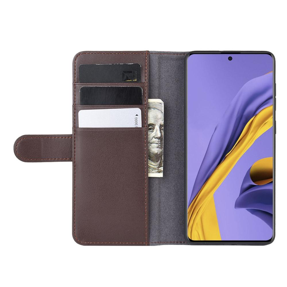 Samsung Galaxy A51 Plånboksfodral i Äkta Läder, brun