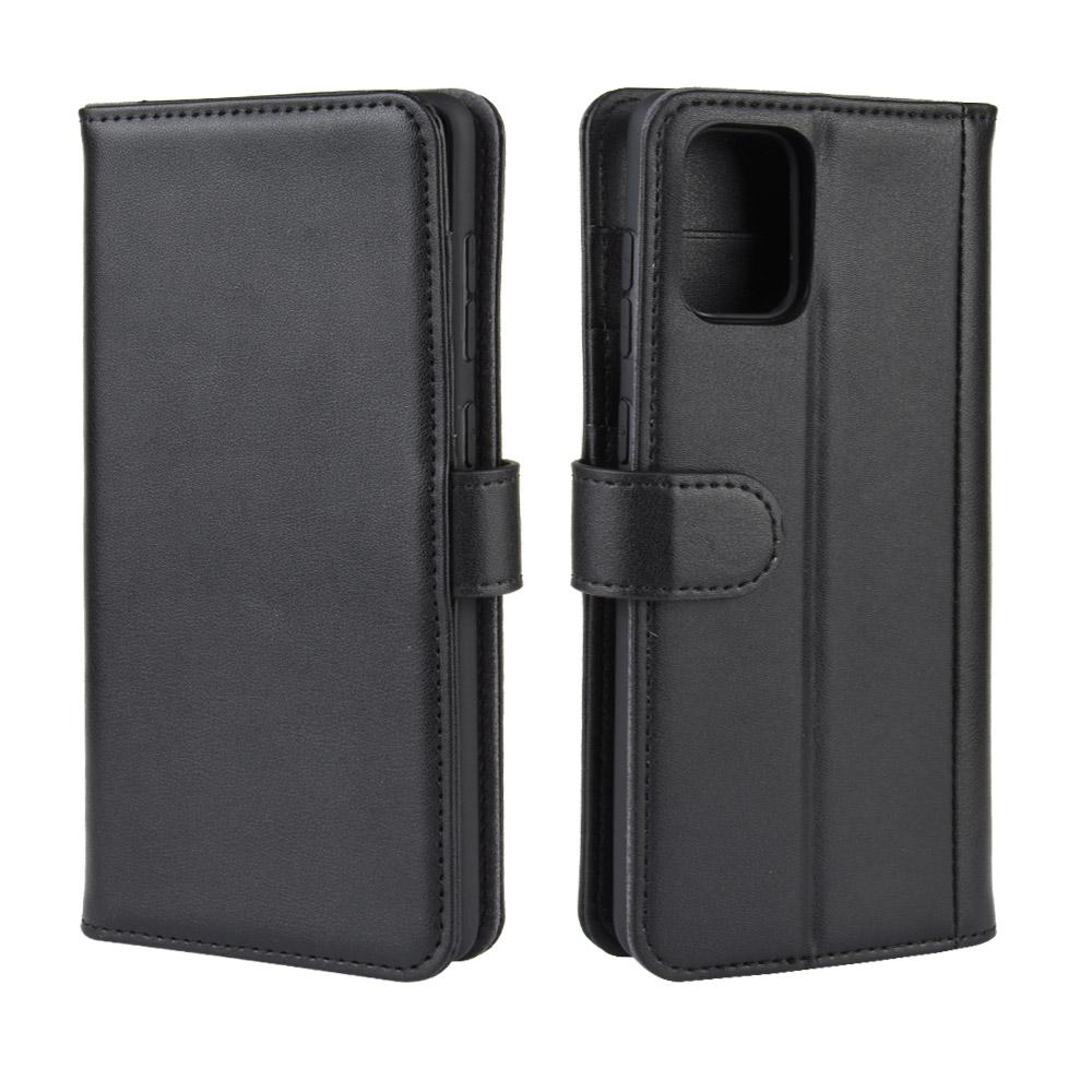 Samsung Galaxy A51 Plånboksfodral i Äkta Läder, svart