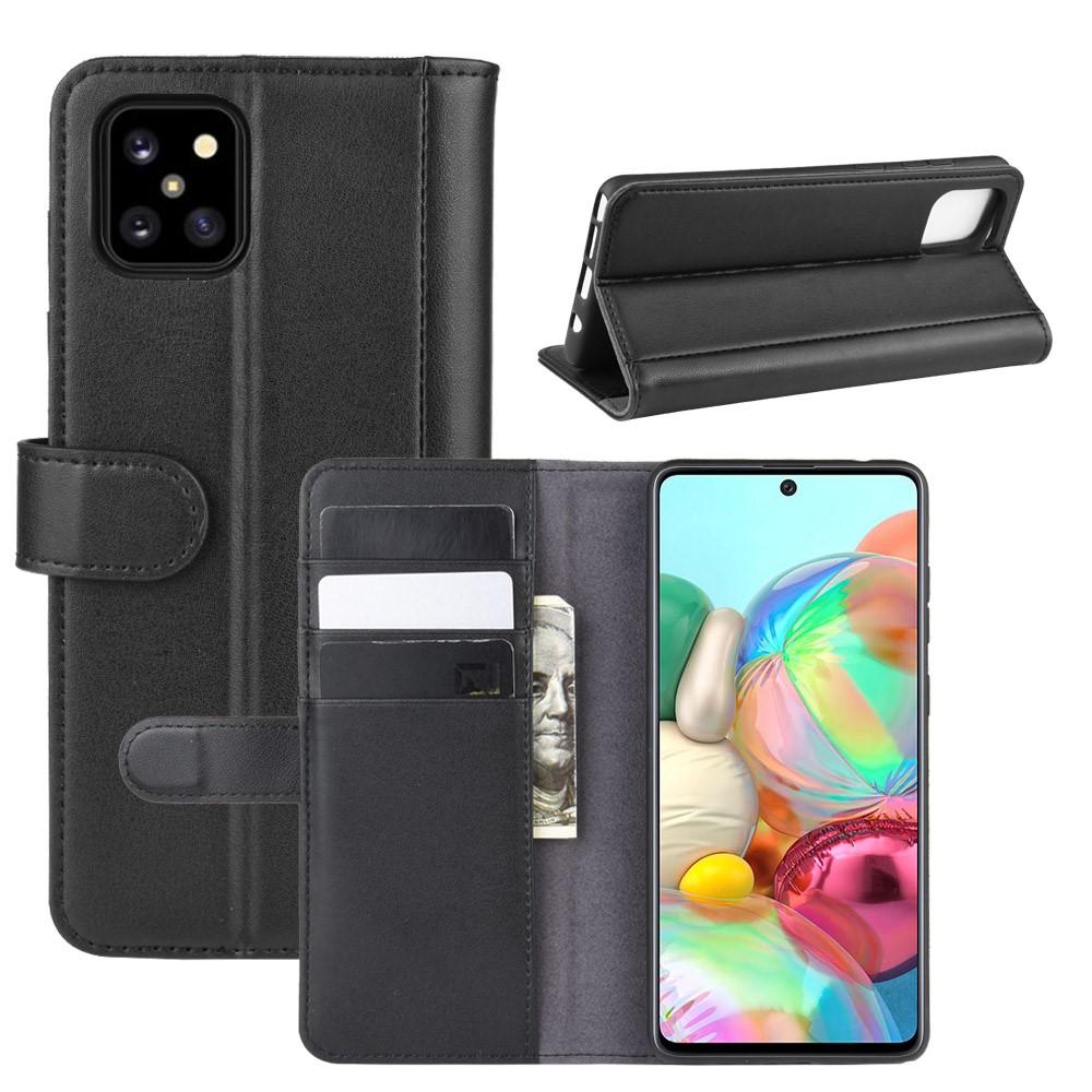 Samsung Galaxy Note 10 Lite Plånboksfodral i Äkta Läder, svart