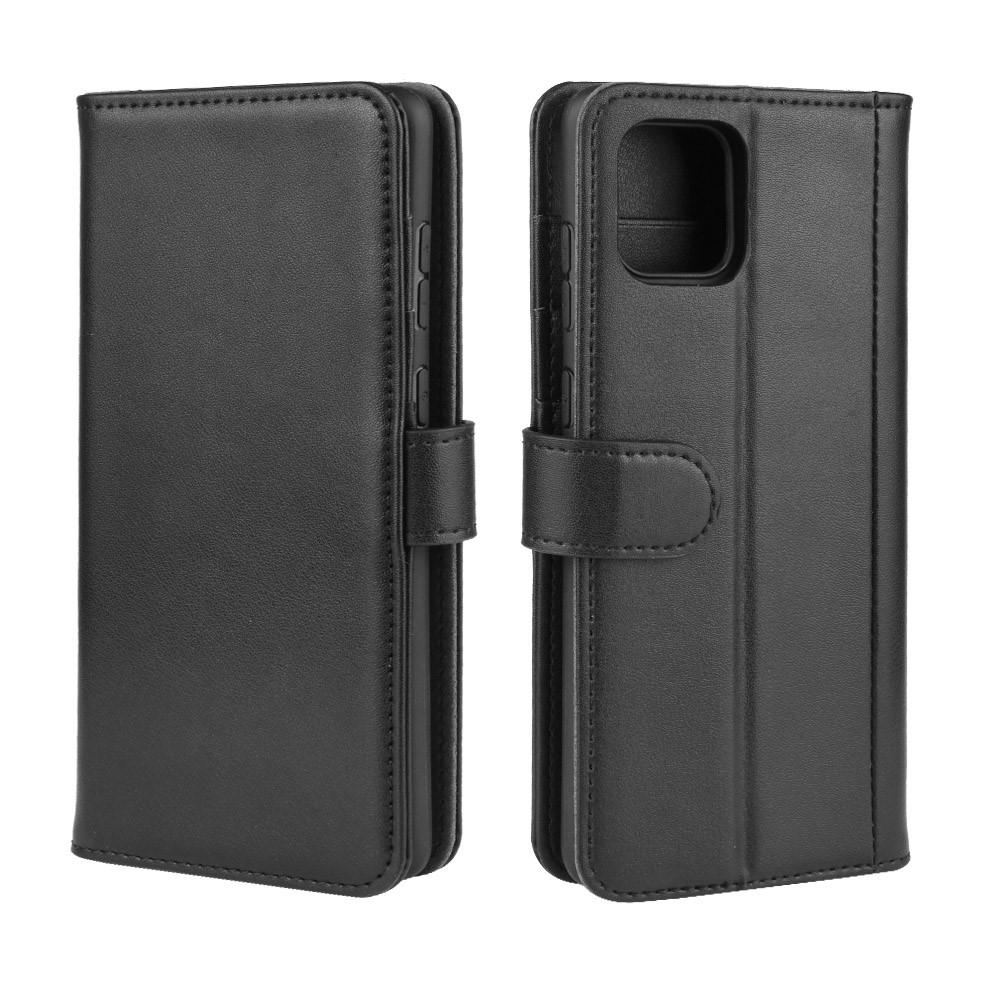 Samsung Galaxy Note 10 Lite Plånboksfodral i Äkta Läder, svart