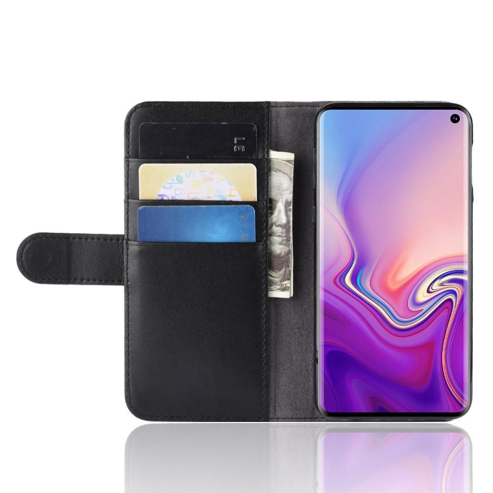 Samsung Galaxy S10e Plånboksfodral i Äkta Läder, svart