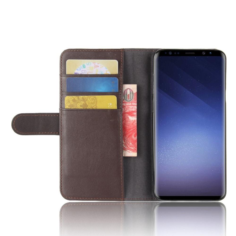 Samsung Galaxy S9 Plus Plånboksfodral i Äkta Läder, brun