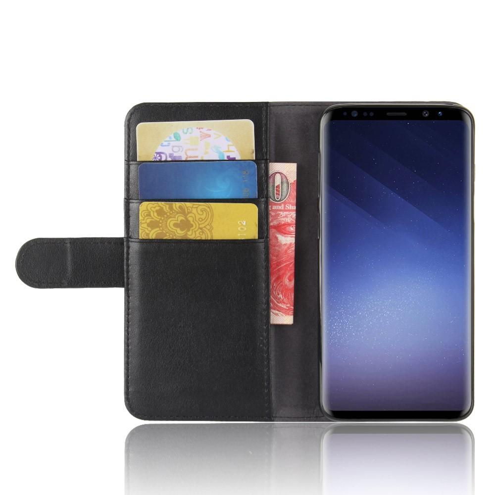 Samsung Galaxy S9 Plånboksfodral i Äkta Läder, svart