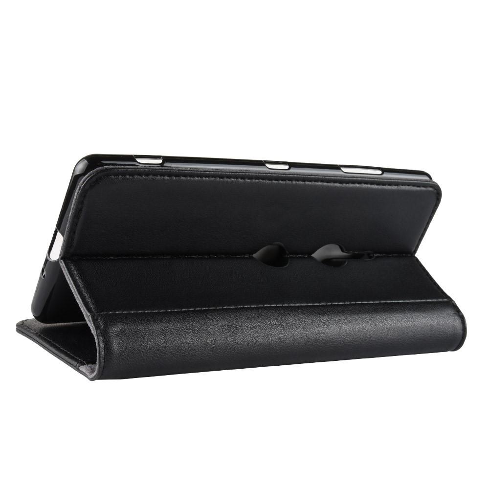Sony Xperia XZ3 Plånboksfodral i Äkta Läder, svart