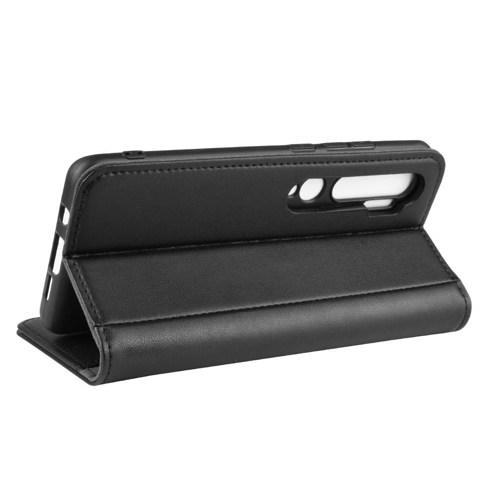 Xiaomi Mi Note 10/10 Pro Plånboksfodral i Äkta Läder, svart