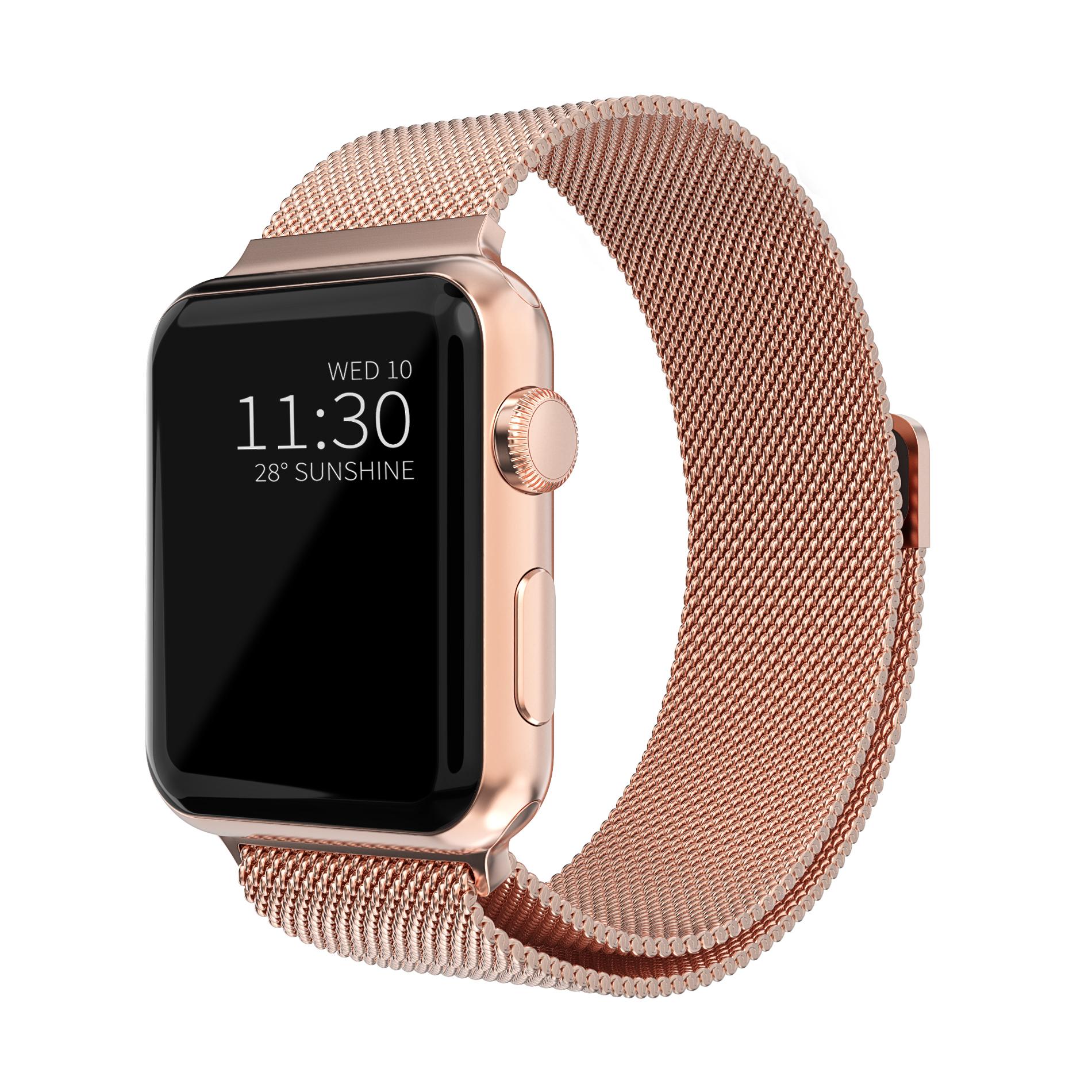 Apple Watch 41mm Series 8 Armband Milanese Loop, roséguld