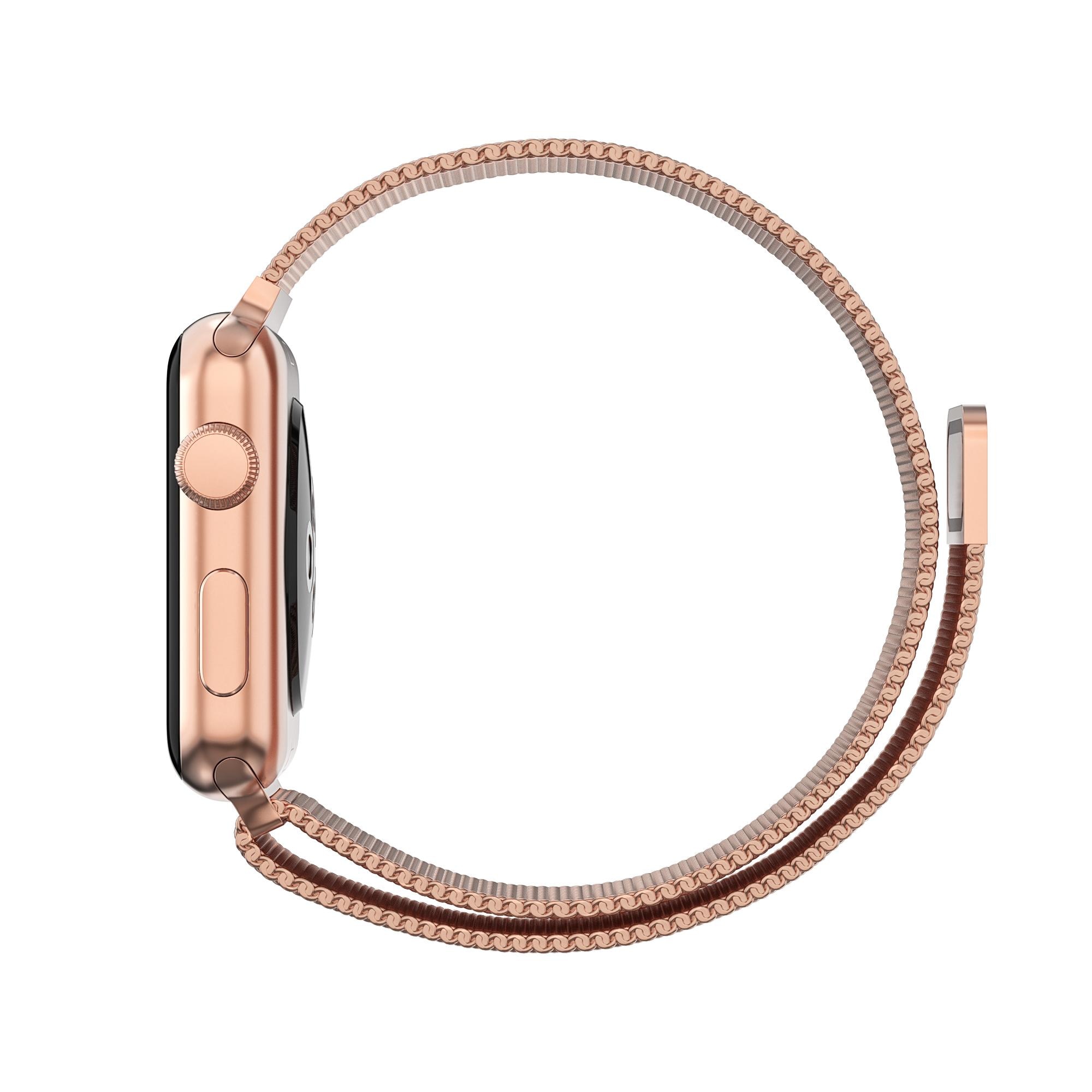 Apple Watch 41mm Series 7 Armband Milanese Loop, roséguld
