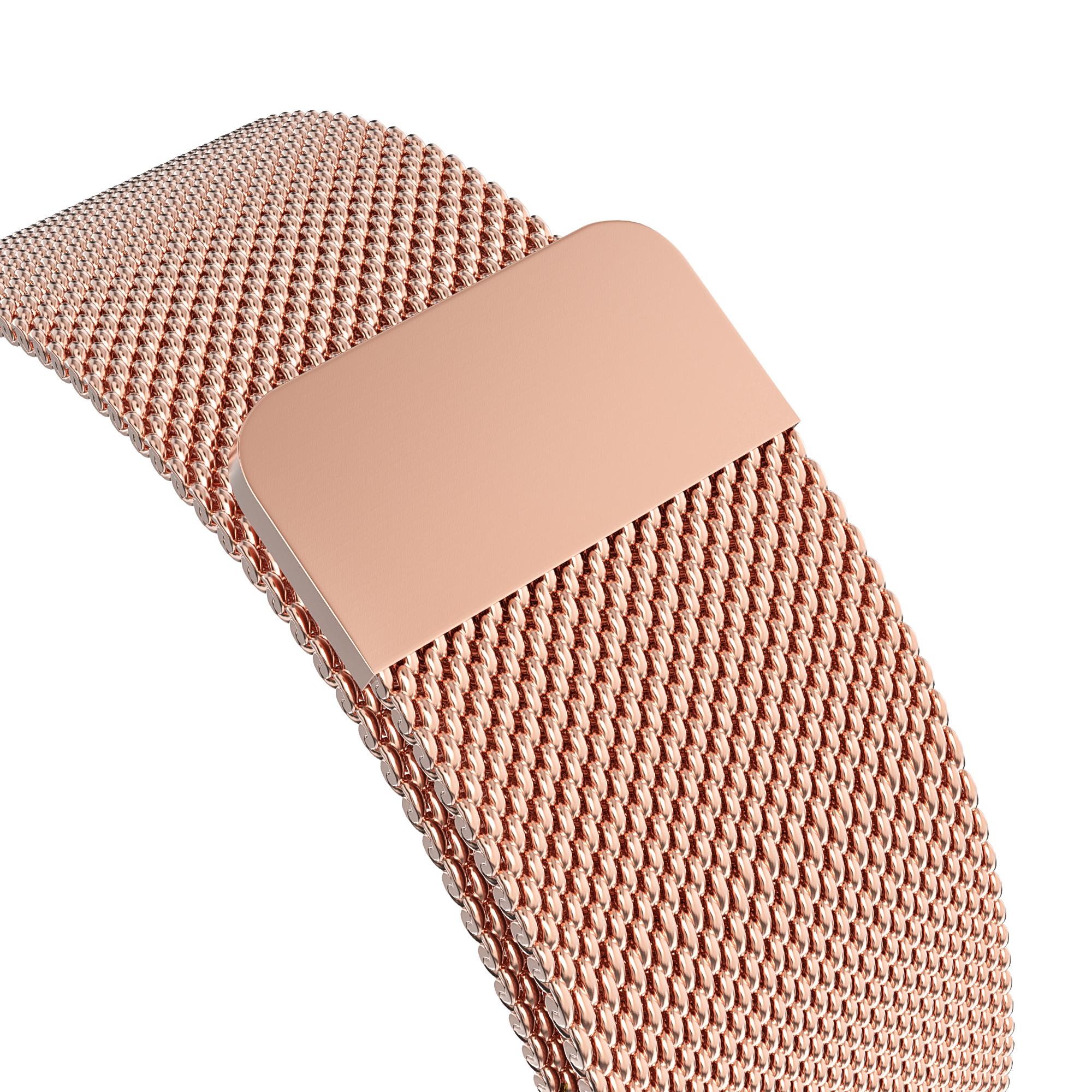 Apple Watch 44mm Armband Milanese Loop, roséguld