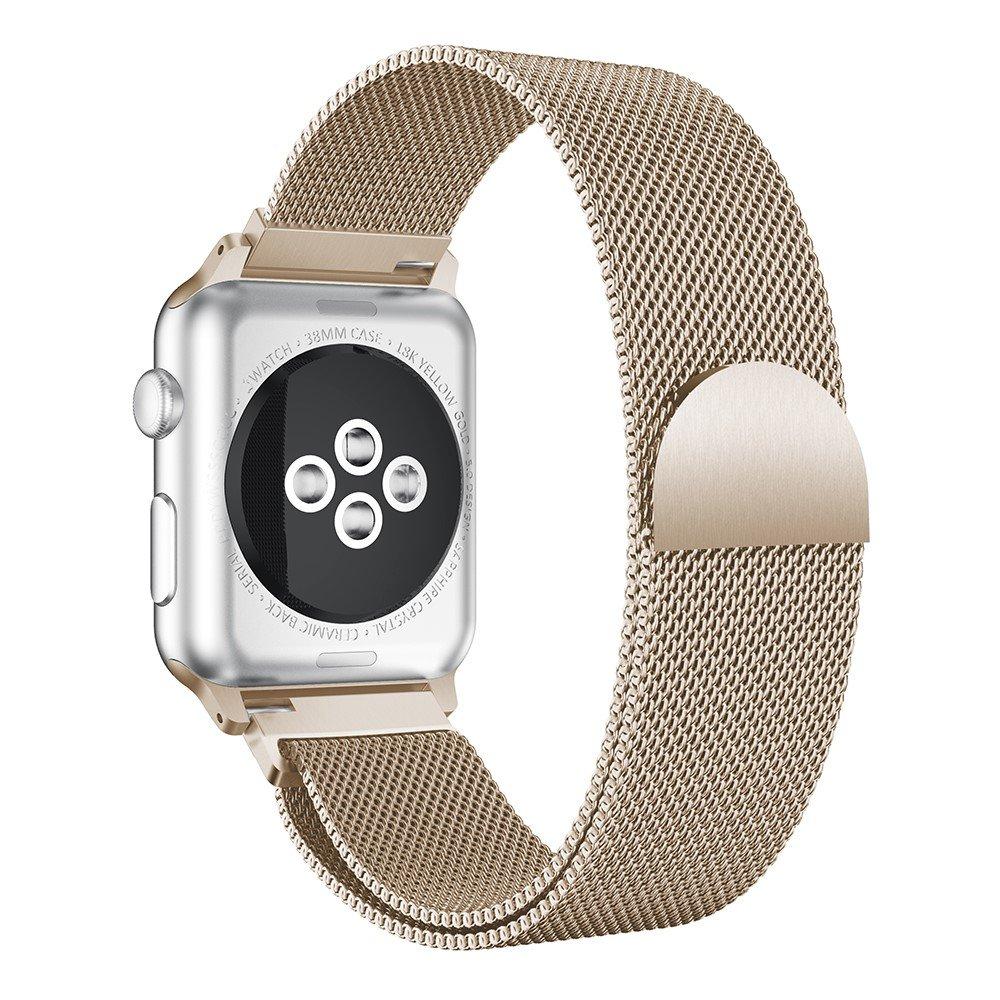 Apple Watch 45mm Series 9 Armband Milanese Loop, champagneguld