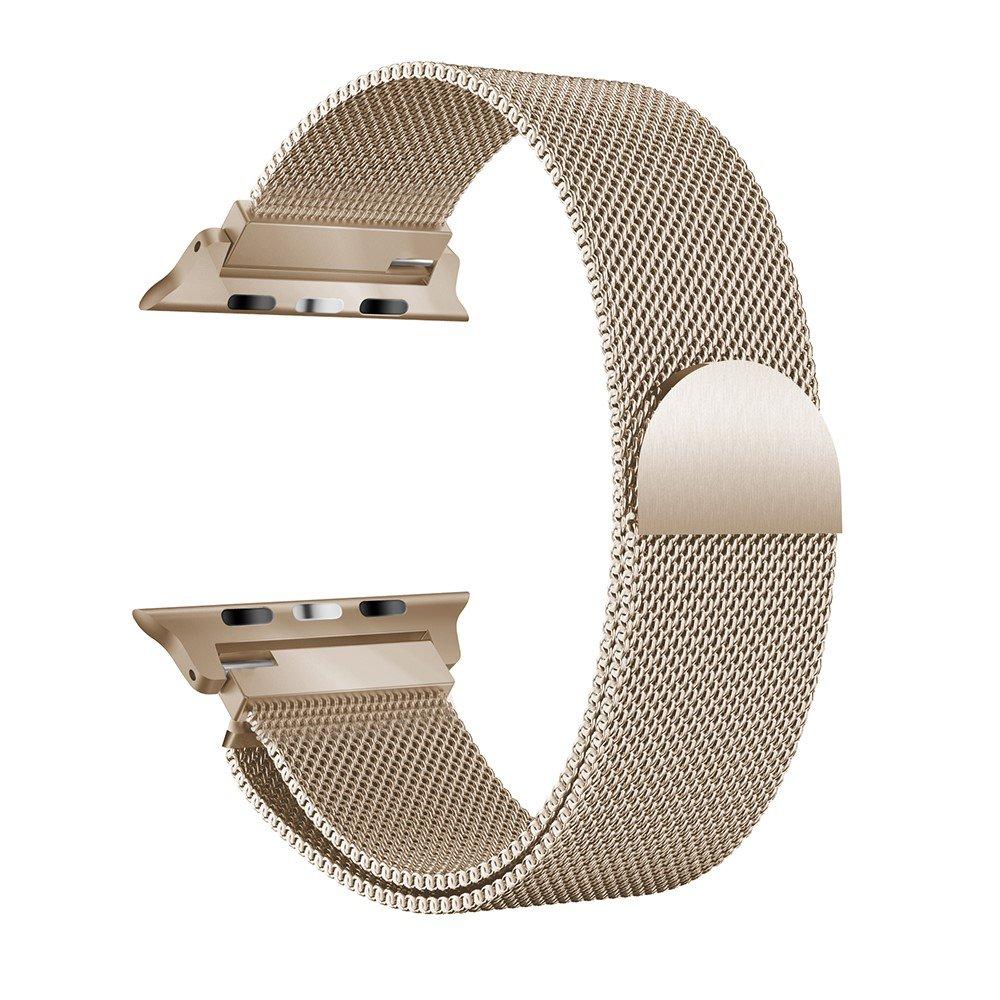 Apple Watch 45mm Series 9 Armband Milanese Loop, champagneguld