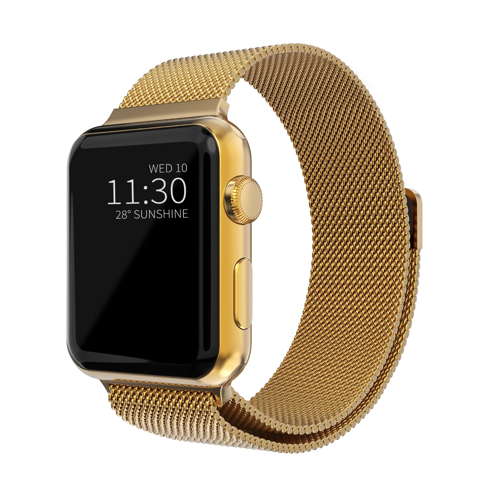 Apple Watch 45mm Series 8 Armband Milanese Loop, guld