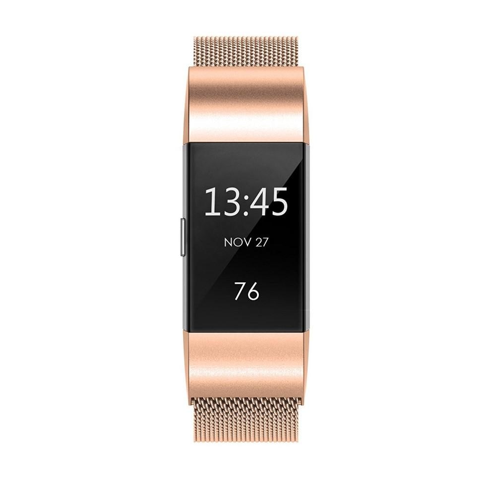 Fitbit Charge 2 Armband Milanese Loop, roséguld