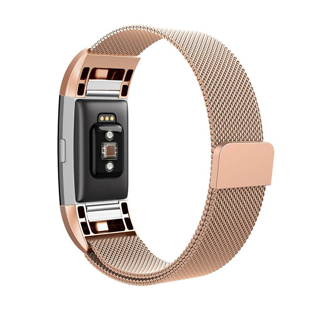 Fitbit Charge 2 Armband Milanese Loop, roséguld