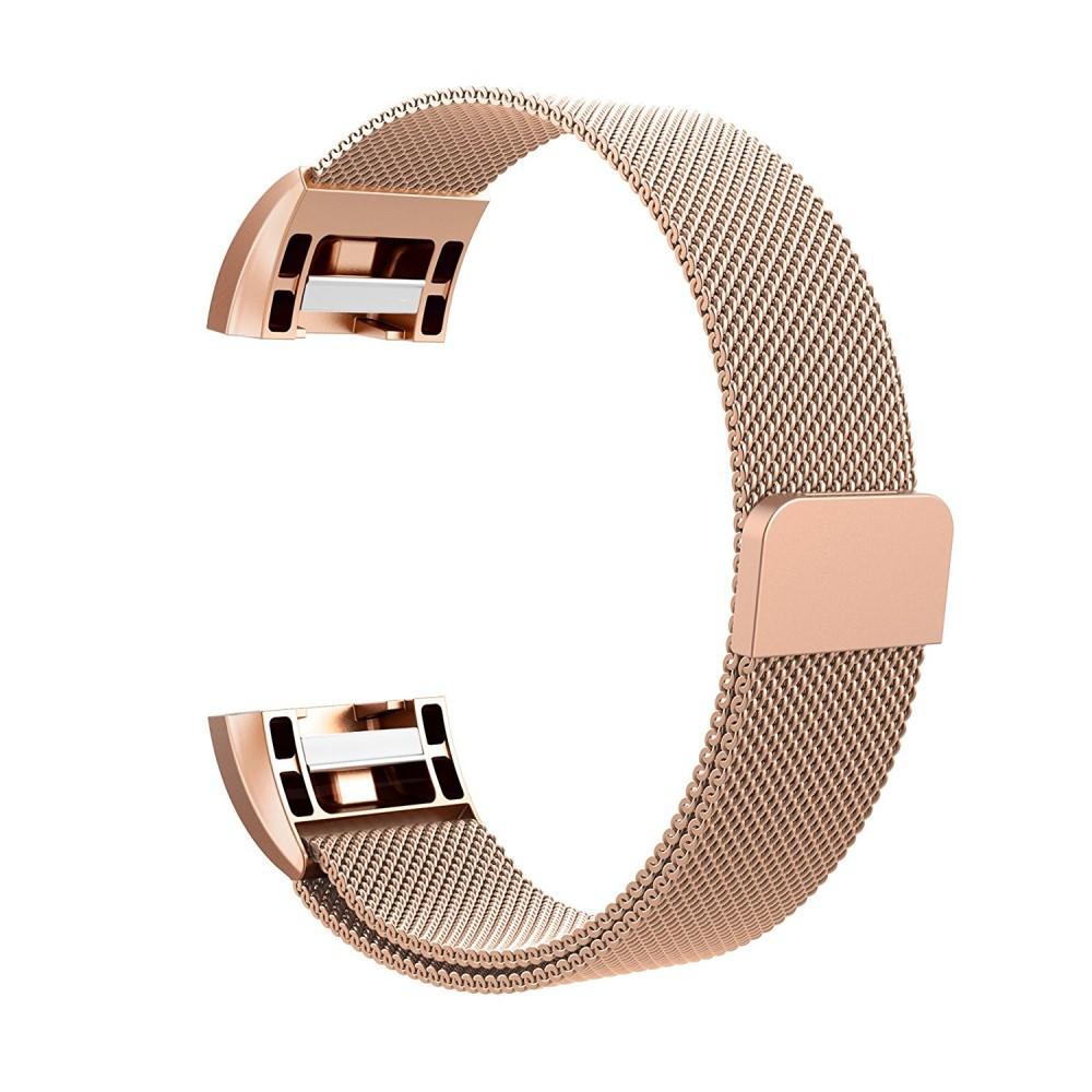 Fitbit Charge 2 Armband Milanese Loop, roséguld