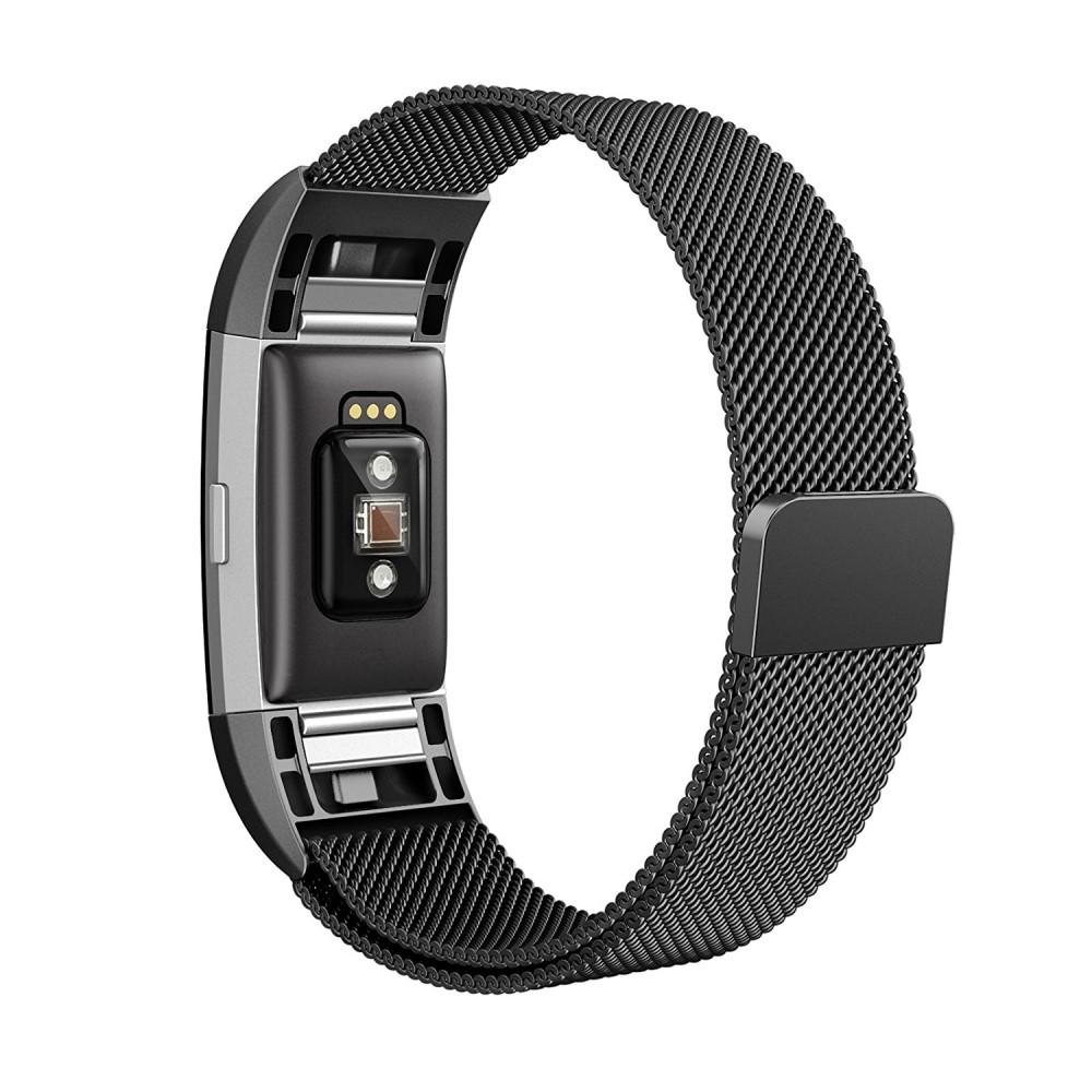 Fitbit Charge 2 Armband Milanese Loop, Svart