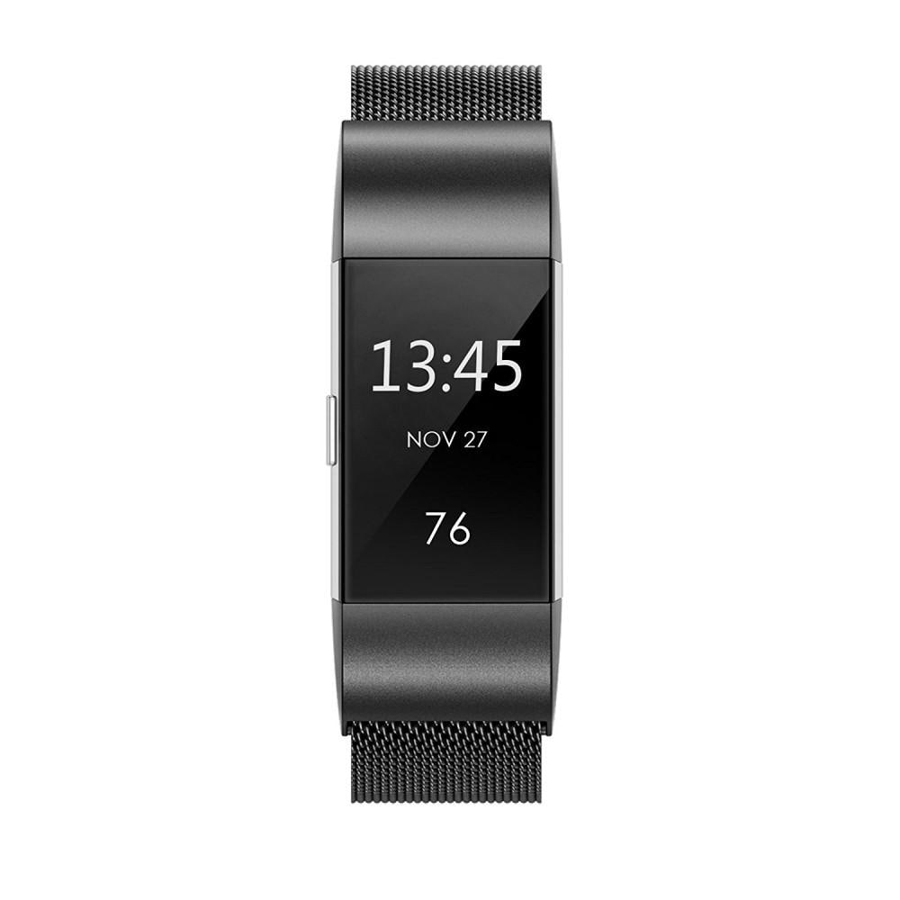 Fitbit Charge 2 Armband Milanese Loop, Svart