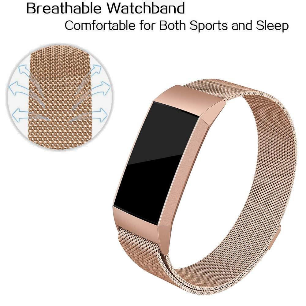 Fitbit Charge 3/4 Armband Milanese Loop, roséguld