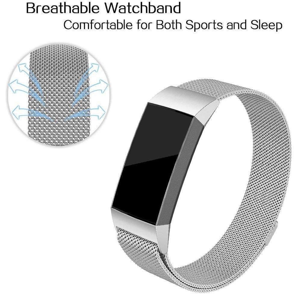 Fitbit Charge 3/4 Armband Milanese Loop, silver