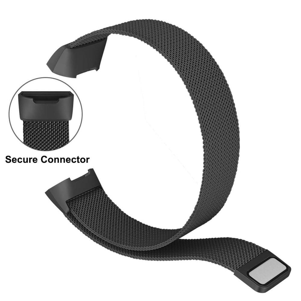 Fitbit Charge 3/4 Armband Milanese Loop, svart