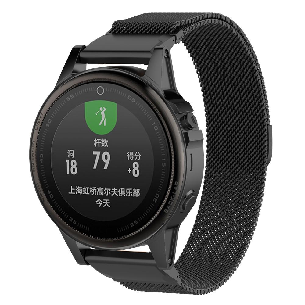 Garmin Fenix 5S/5S Plus Armband Milanese Loop, svart