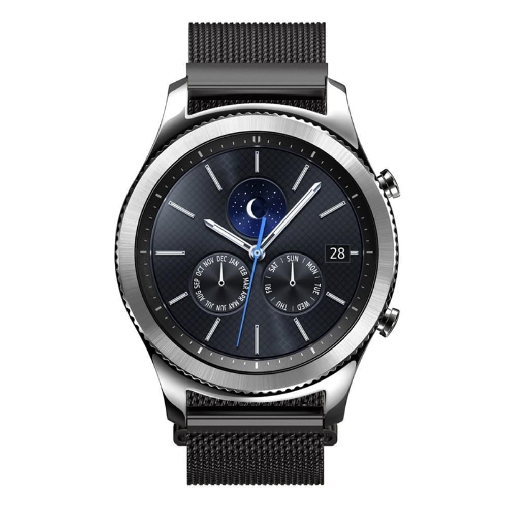 Gear S3 Frontier/S3 Classic Armband Milanese Loop, svart