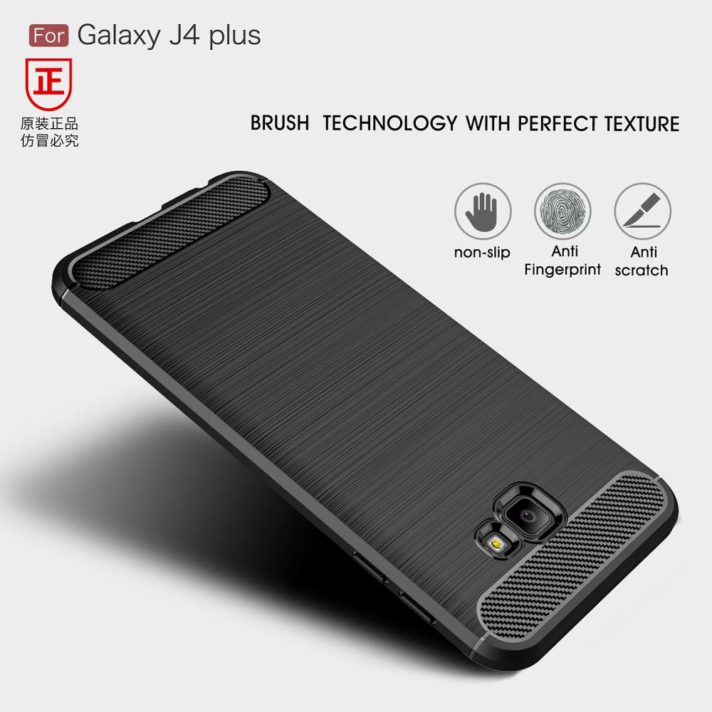 Samsung Galaxy J4 Plus 2018 TPU-skal Brushed, Svart