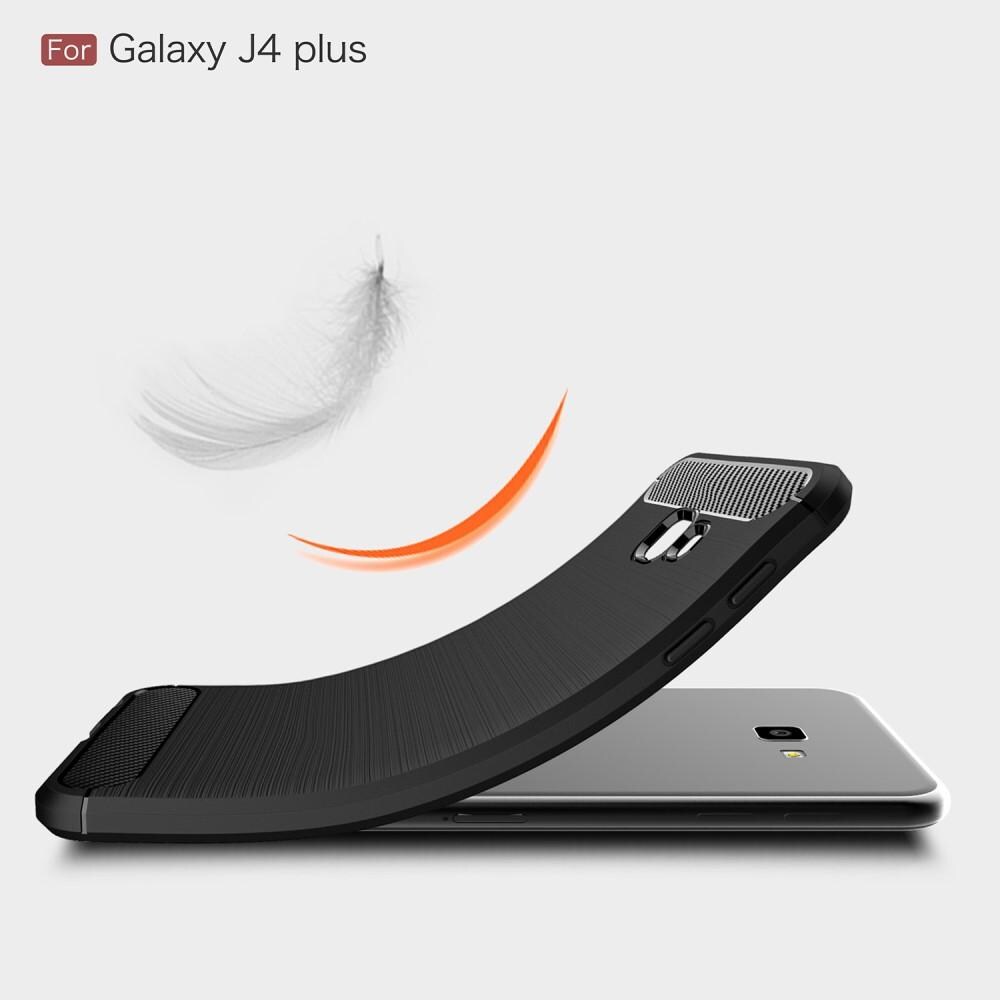 Samsung Galaxy J4 Plus 2018 TPU-skal Brushed, Svart