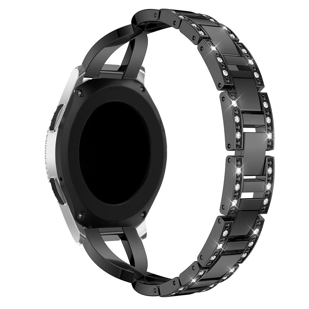 Huawei Watch Buds Smalt länkarmband med glittrande stenar, svart