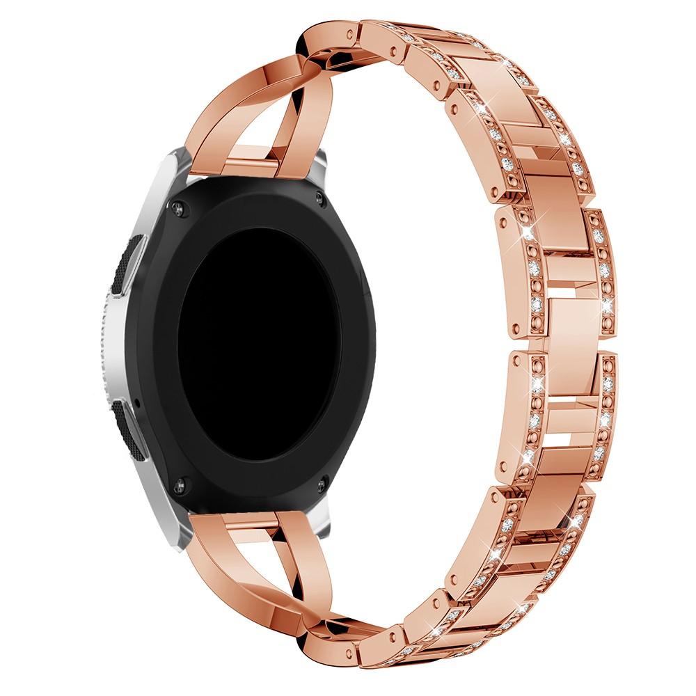 Huawei Watch Buds Smalt länkarmband med glittrande stenar, roséguld