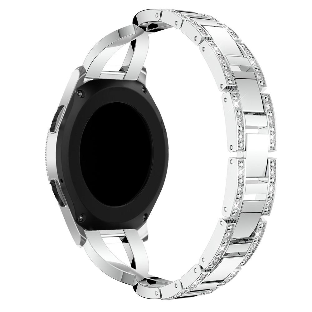 Huawei Watch GT 4 46mm Smalt länkarmband med glittrande stenar, silver