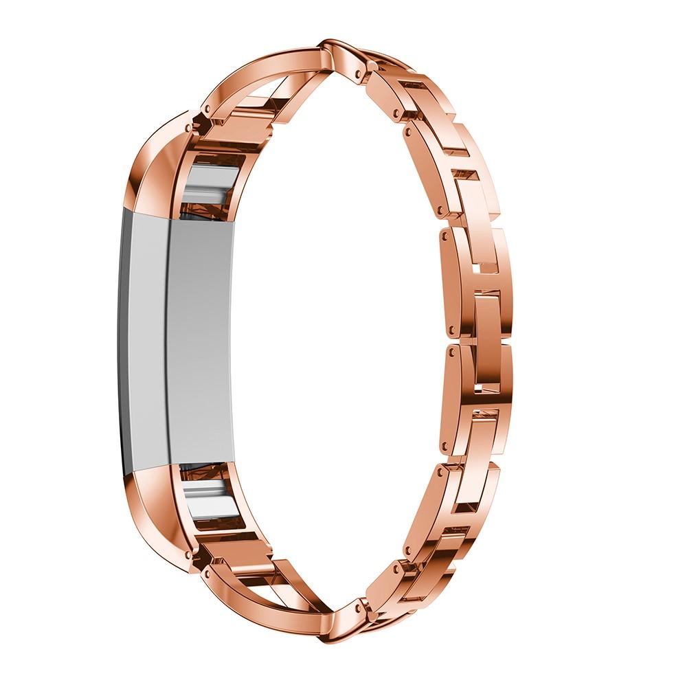Fitbit Alta HR/Alta Smalt länkarmband med glittrande stenar, Roséguld