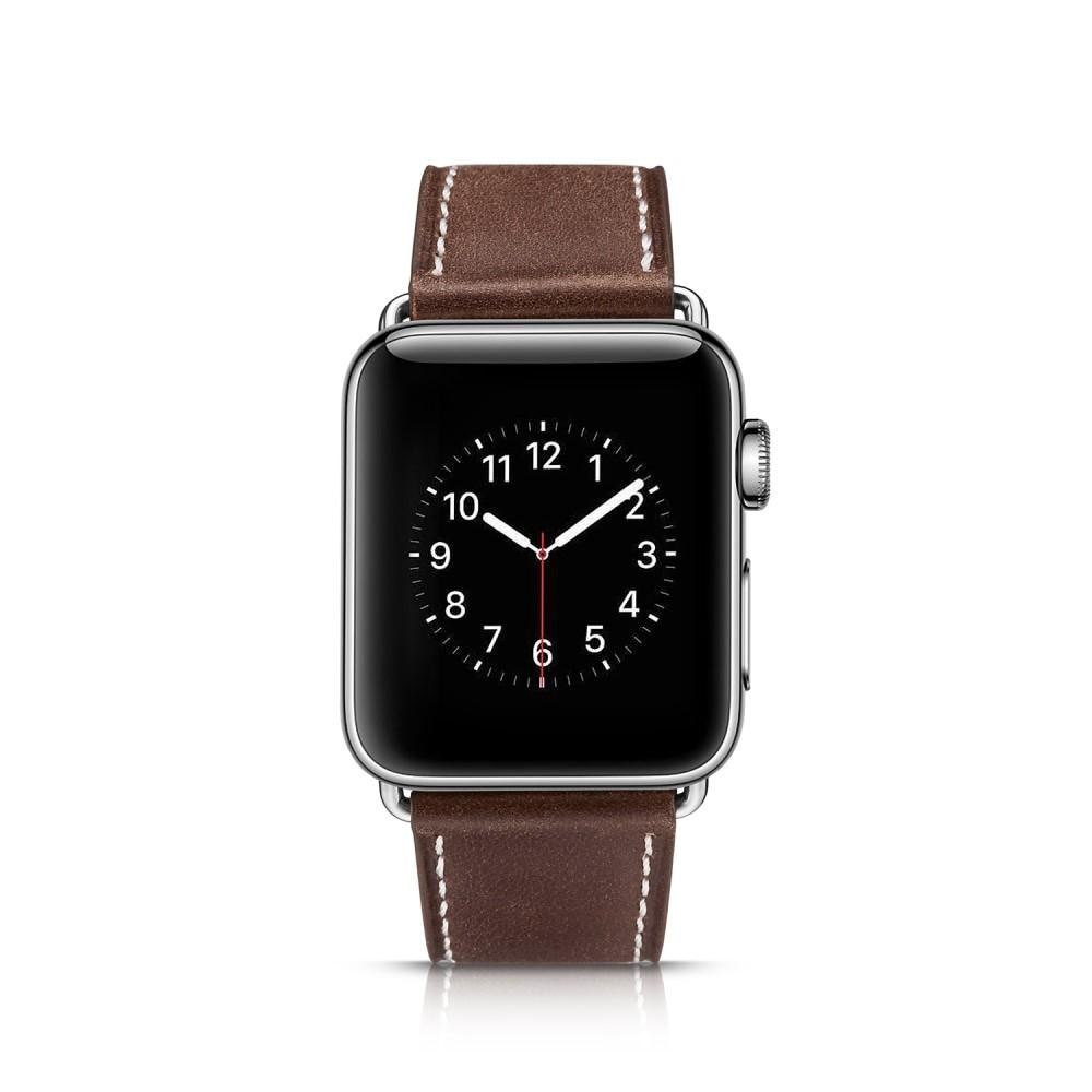 Apple Watch 45mm Series 9 Armband i äkta läder, brun