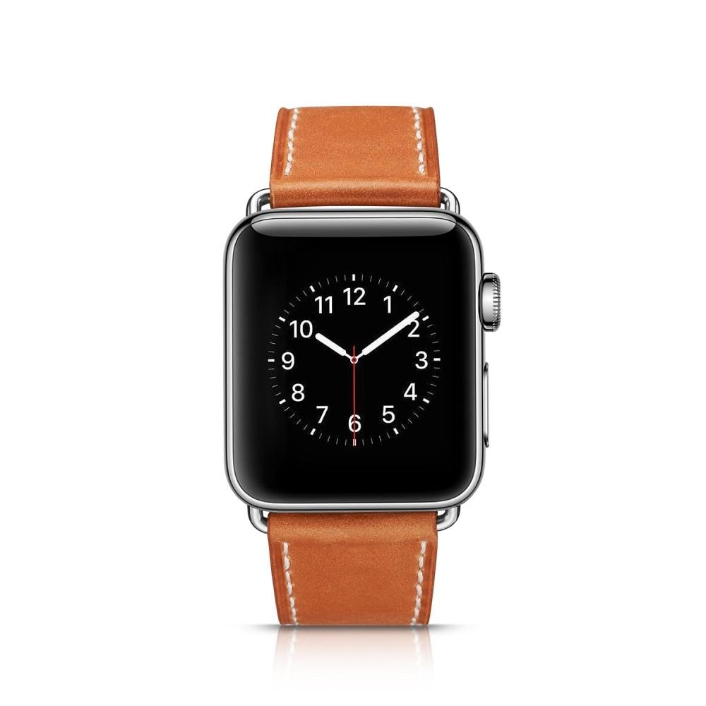 Apple Watch 41mm Series 9 Armband i äkta läder, cognac