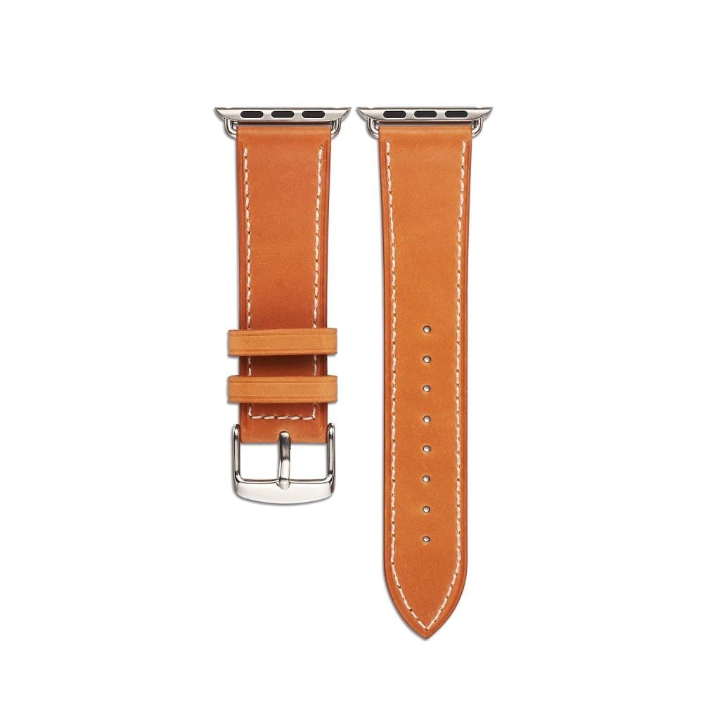 Apple Watch 41mm Series 9 Armband i äkta läder, cognac