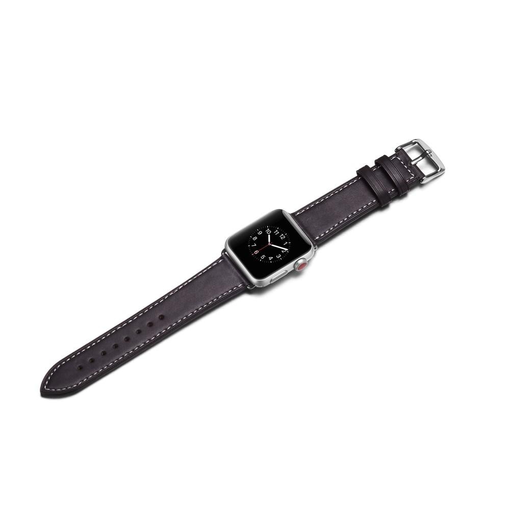 Apple Watch 41mm Series 8 Armband i äkta läder, svart