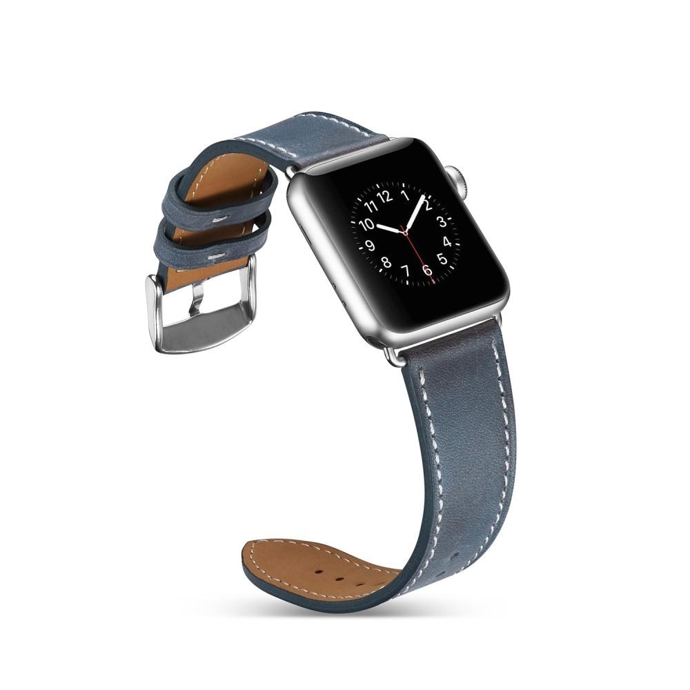 Apple Watch 45mm Series 8 Armband i äkta läder, blå