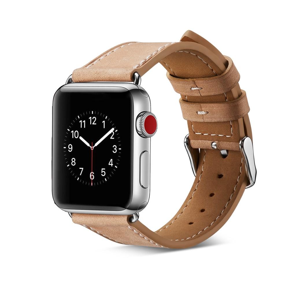 Apple Watch Series 8 45mm Armband i äkta läder, Beige