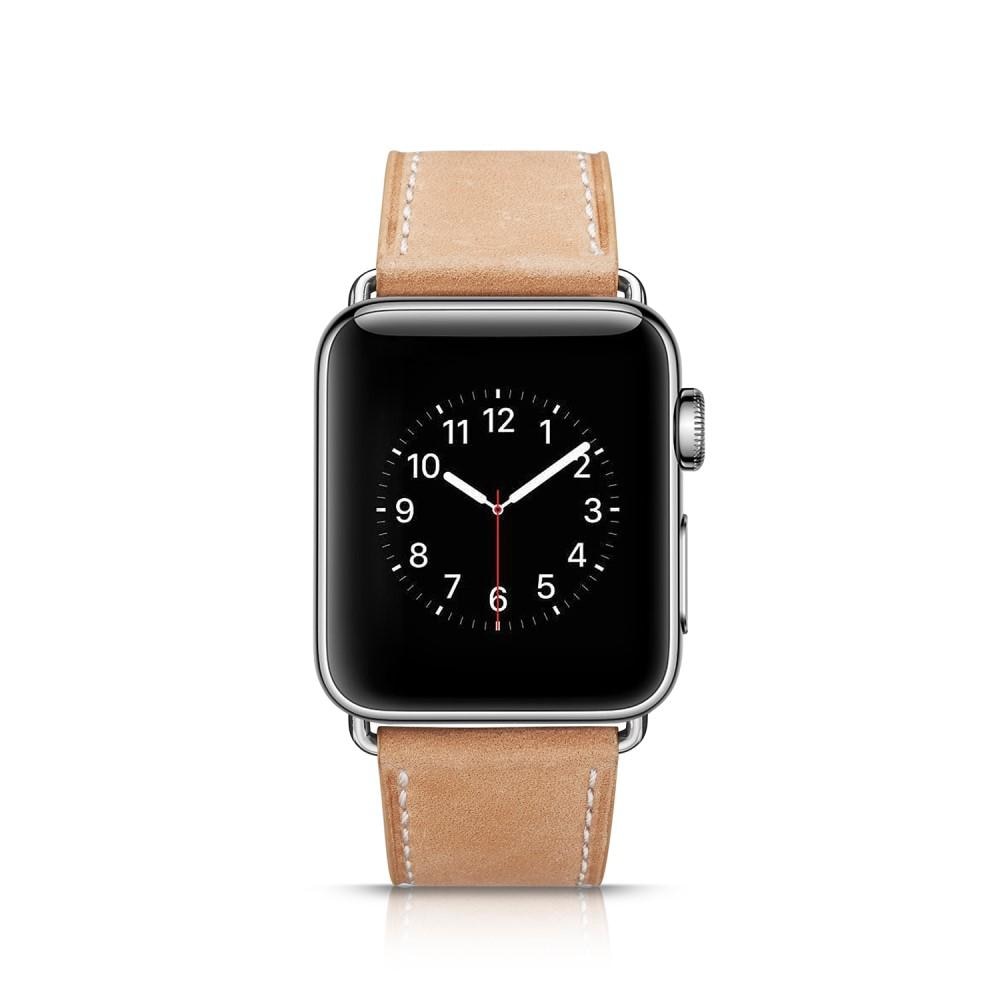 Apple Watch 45mm Series 8 Armband i äkta läder, khaki