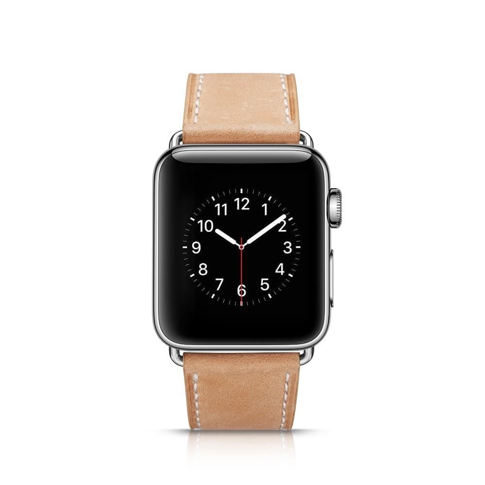 Apple Watch Series 8 45mm Armband i äkta läder, Beige