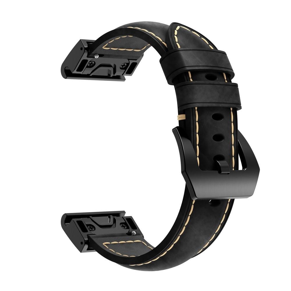 Garmin Fenix 5S/5S Plus Armband i äkta läder, svart