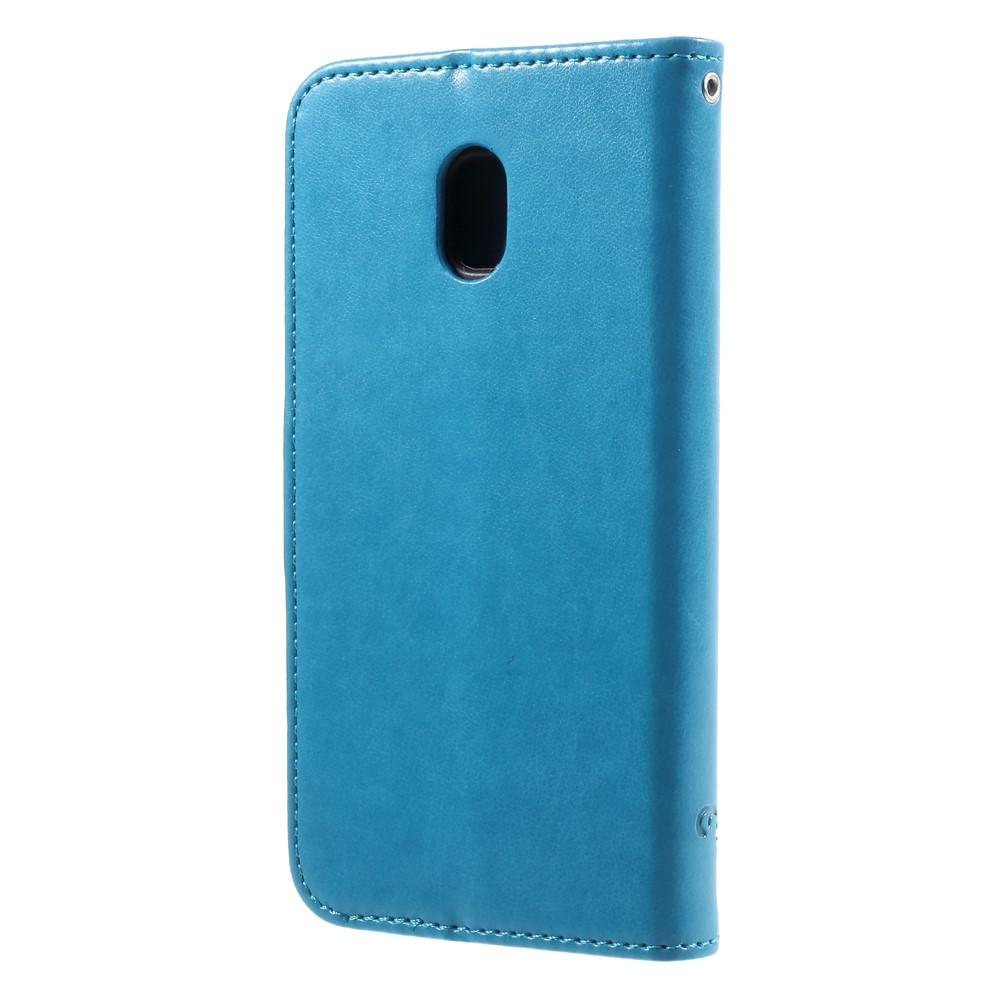 Samsung Galaxy J3 2017 Mobilfodral med fjärilar, Blå