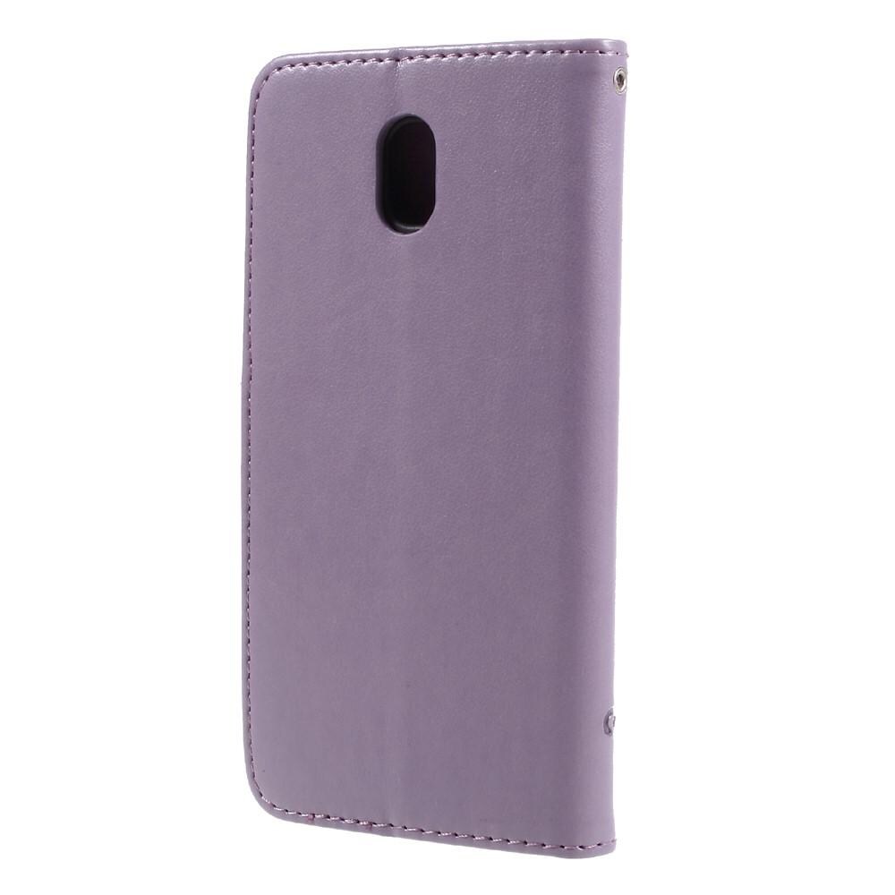 Samsung Galaxy J5 2017 Mobilfodral med fjärilar, Lila