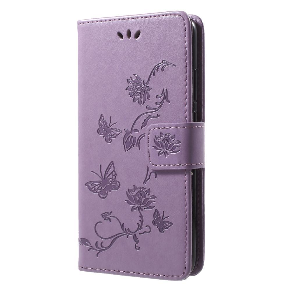 Huawei P20 Lite Mobilfodral med fjärilar, lila