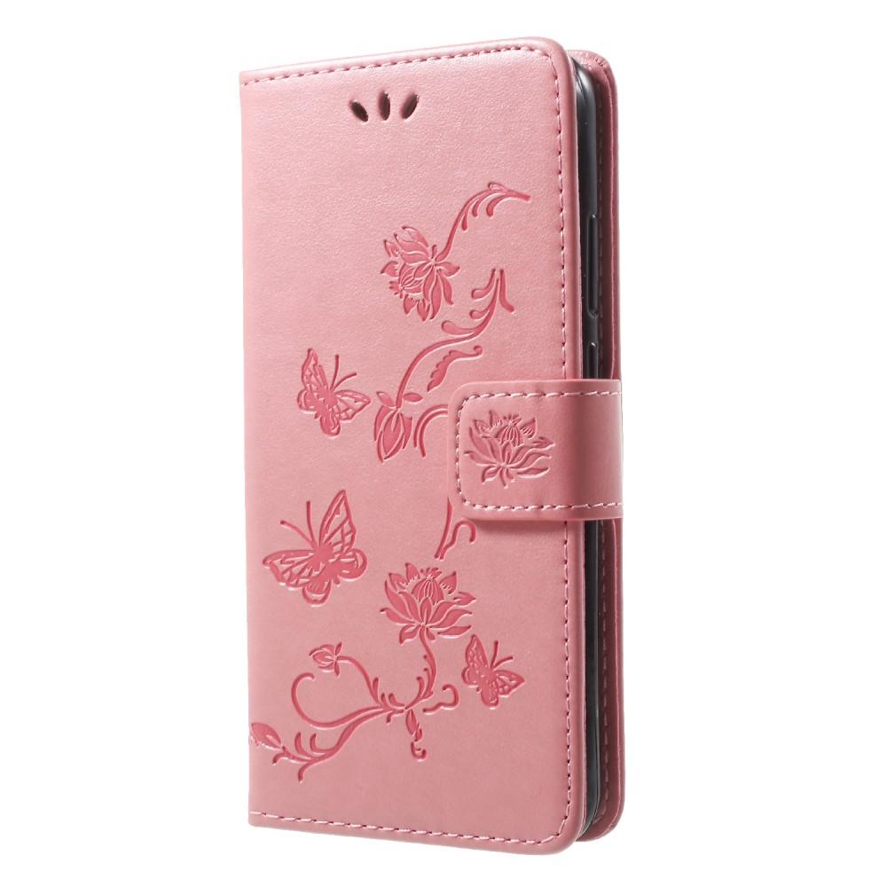 Huawei P20 Lite Mobilfodral med fjärilar, rosa