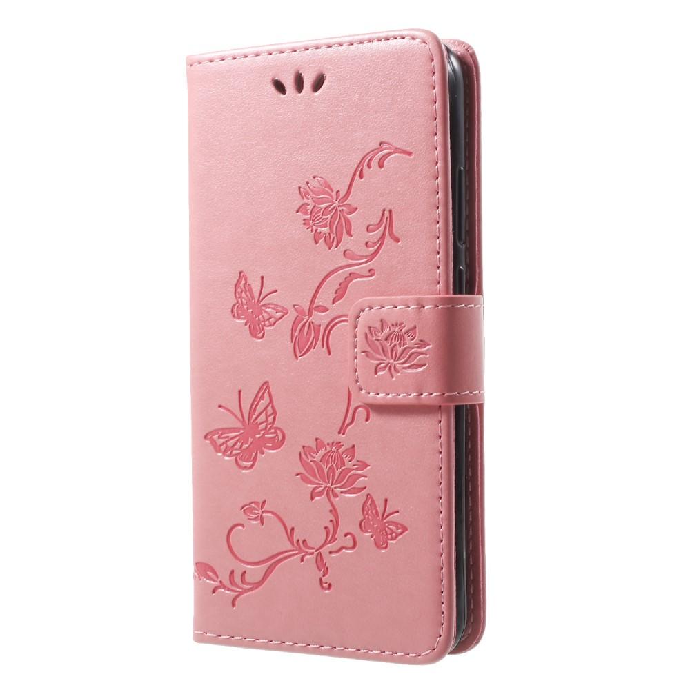 Huawei P20 Lite Mobilfodral med fjärilar, Rosa