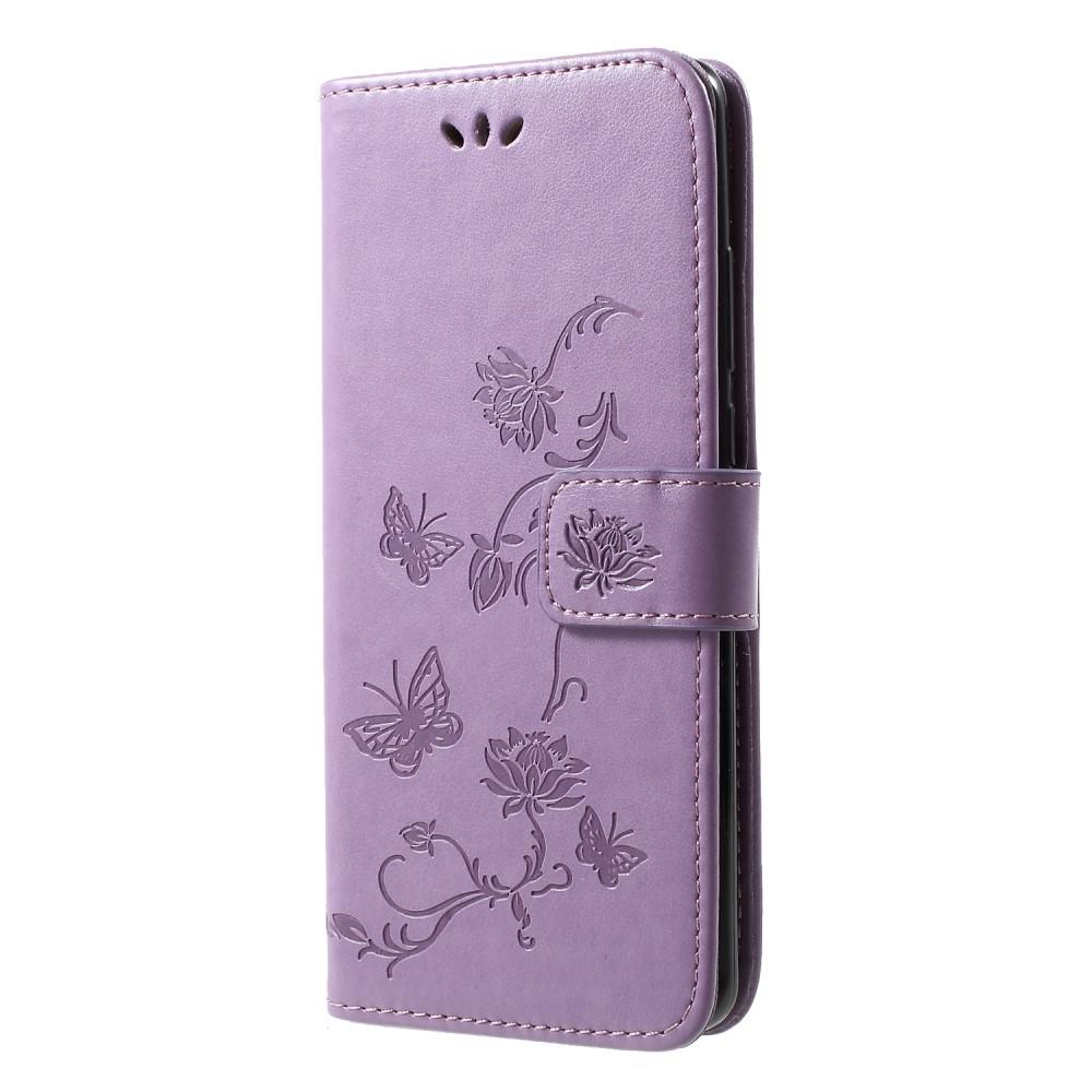 Huawei P30 Pro Mobilfodral med fjärilar, lila