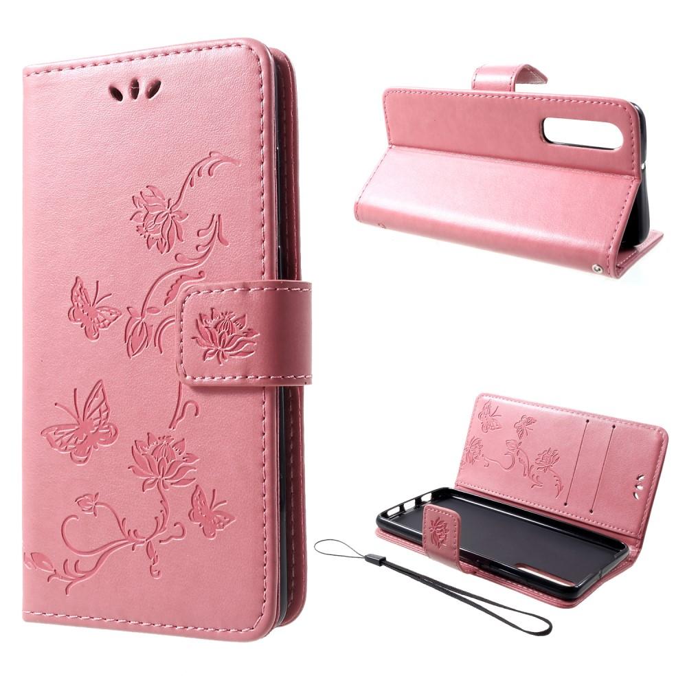 Huawei P30 Mobilfodral med fjärilar, rosa