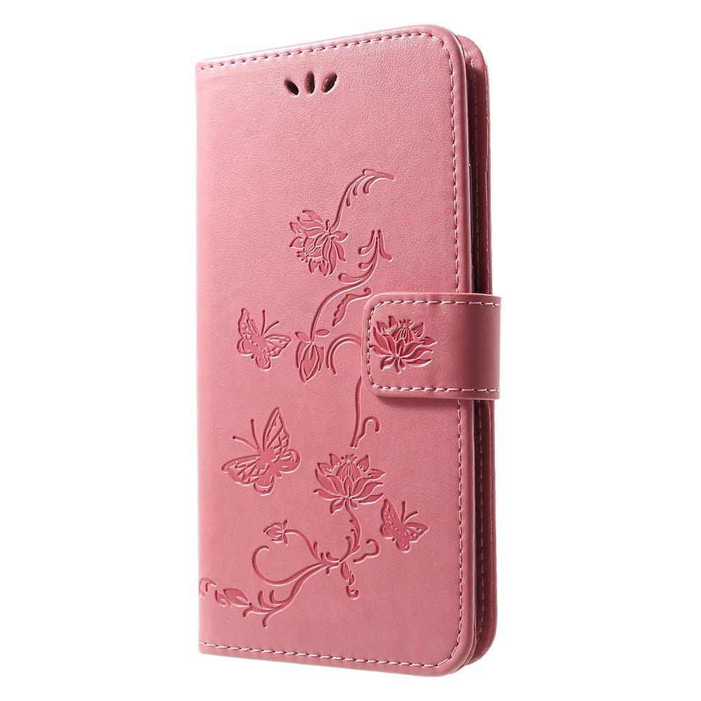 Huawei P Smart 2019 Mobilfodral med fjärilar, rosa